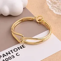 Casual Vacation Modern Style Ball Red Heart Copper Handmade Polishing 18K Gold Plated Women's Bangle main image 3