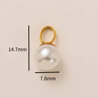Vintage Style Classic Style Pearl Mushroom Boots 304 Stainless Steel Zircon 18K Gold Plated DIY Jewelry Accessories sku image 2