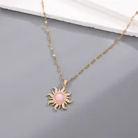 Elegant Four Leaf Clover Heart Shape Butterfly Titanium Steel Copper Plating Zircon Women's Pendant Necklace sku image 26