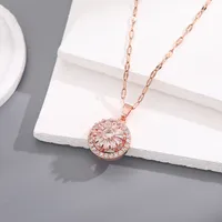 Elegant Four Leaf Clover Heart Shape Butterfly Titanium Steel Copper Plating Zircon Women's Pendant Necklace sku image 56