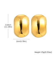 Simple Style Geometric Plating 304 Stainless Steel 18K Gold Plated Butterfly Backs Ear Studs main image 2