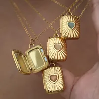 Retro Classic Style Heart Shape 304 Stainless Steel Plating Opal 18K Gold Plated Unisex Necklace main image 3