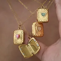 Retro Classic Style Heart Shape 304 Stainless Steel Plating Opal 18K Gold Plated Unisex Necklace main image 1