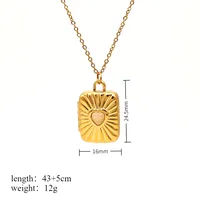 Retro Classic Style Heart Shape 304 Stainless Steel Plating Opal 18K Gold Plated Unisex Necklace sku image 1