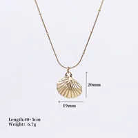 Marine Style Beach Starfish Conch Shell Titanium Steel Plating Unisex Pendant Necklace sku image 3