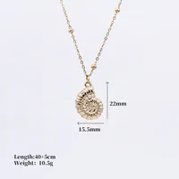 Marine Style Beach Starfish Conch Shell Titanium Steel Plating Unisex Pendant Necklace sku image 2