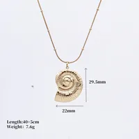 Marine Style Beach Starfish Conch Shell Titanium Steel Plating Unisex Pendant Necklace sku image 4