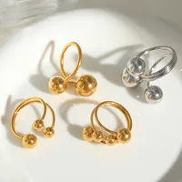Casual Simple Style Artistic Geometric 304 Stainless Steel 18K Gold Plated Women's Open Rings main image 1
