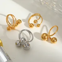 Casual Simple Style Artistic Geometric 304 Stainless Steel 18K Gold Plated Women's Open Rings main image 2