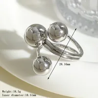Casual Simple Style Artistic Geometric 304 Stainless Steel 18K Gold Plated Women's Open Rings sku image 1