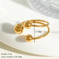 Casual Simple Style Artistic Geometric 304 Stainless Steel 18K Gold Plated Women's Open Rings sku image 2