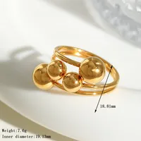 Casual Simple Style Artistic Geometric 304 Stainless Steel 18K Gold Plated Women's Open Rings sku image 4