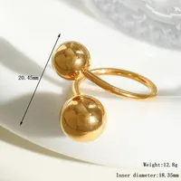 Casual Simple Style Artistic Geometric 304 Stainless Steel 18K Gold Plated Women's Open Rings sku image 3