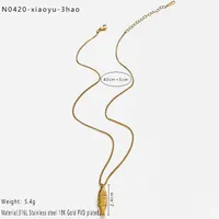 Vintage Style Classic Style Small Fish 316L Stainless Steel  Irregular 18K Gold Plated Women's Pendant Necklace sku image 8