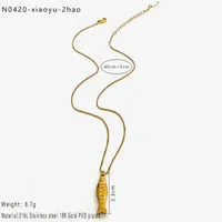 Vintage Style Classic Style Small Fish 316L Stainless Steel  Irregular 18K Gold Plated Women's Pendant Necklace sku image 2