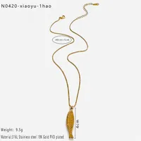 Vintage Style Classic Style Small Fish 316L Stainless Steel  Irregular 18K Gold Plated Women's Pendant Necklace sku image 1