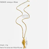 Vintage Style Classic Style Small Fish 316L Stainless Steel  Irregular 18K Gold Plated Women's Pendant Necklace sku image 10