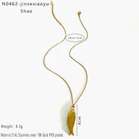 Vintage Style Classic Style Small Fish 316L Stainless Steel  Irregular 18K Gold Plated Women's Pendant Necklace sku image 6