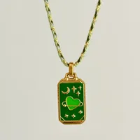 Elegant Vintage Style Geometric Heart Shape 304 Stainless Steel Enamel 18K Gold Plated Valentine'S Day Women's Pendant Necklace main image 3