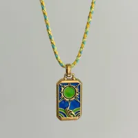Elegant Vintage Style Geometric Heart Shape 304 Stainless Steel Enamel 18K Gold Plated Valentine'S Day Women's Pendant Necklace sku image 5