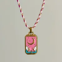 Elegant Vintage Style Geometric Heart Shape 304 Stainless Steel Enamel 18K Gold Plated Valentine'S Day Women's Pendant Necklace sku image 7