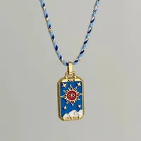 Elegant Vintage Style Geometric Heart Shape 304 Stainless Steel Enamel 18K Gold Plated Valentine'S Day Women's Pendant Necklace sku image 8