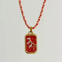 Elegant Vintage Style Geometric Heart Shape 304 Stainless Steel Enamel 18K Gold Plated Valentine'S Day Women's Pendant Necklace sku image 9