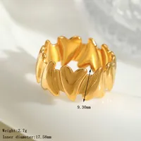 Casual Simple Style Artistic Geometric Leaves Heart Shape 304 Stainless Steel 18K Gold Plated Valentine'S Day Women's Open Rings sku image 1