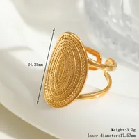 Casual Simple Style Artistic Geometric Leaves Heart Shape 304 Stainless Steel 18K Gold Plated Valentine'S Day Women's Open Rings sku image 3