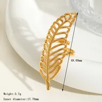 Casual Simple Style Artistic Geometric Leaves Heart Shape 304 Stainless Steel 18K Gold Plated Valentine'S Day Women's Open Rings sku image 5