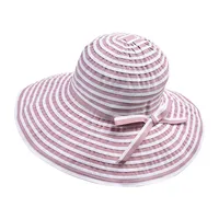 Women's Cute Sweet British Style Stripe Bowknot Big Eaves Sun Hat Bucket Hat main image 3