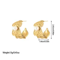1 Pair Vacation Classic Style Solid Color Inlay Titanium Steel Pearl Ear Studs main image 3