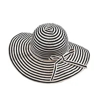Women's Cute Sweet British Style Stripe Bowknot Big Eaves Sun Hat Bucket Hat main image 6