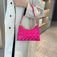 Women's Pu Leather Solid Color Elegant Square Zipper Underarm Bag main image 5