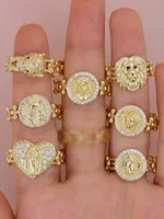 IG Style Casual Human Heart Shape Lion Copper Polishing Inlay Zircon 18K Gold Plated Women's Rings main image 1