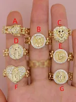 IG Style Casual Human Heart Shape Lion Copper Polishing Inlay Zircon 18K Gold Plated Women's Rings sku image 7