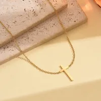 Vintage Style Simple Style Cross 304 Stainless Steel Women's Necklace sku image 4
