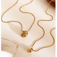 Vintage Style Classic Style Conch Snails 316L Stainless Steel  Irregular 18K Gold Plated Women's Pendant Necklace main image 5
