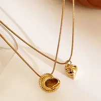 Vintage Style Classic Style Conch Snails 316L Stainless Steel  Irregular 18K Gold Plated Women's Pendant Necklace main image 6