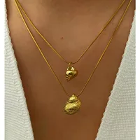 Vintage Style Classic Style Conch Snails 316L Stainless Steel  Irregular 18K Gold Plated Women's Pendant Necklace main image 1