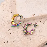 1 Pair/Package Casual Modern Style Simple Style Multicolor Sun Simple Handmade Polishing Plating 304 Stainless Steel 18K Gold Plated Colorful Plating Rose Gold Plated Ear Studs main image 4