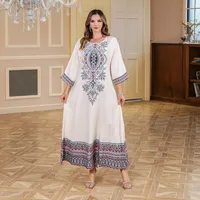 Women's Adults Color Block Printing Abaya sku image 6