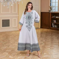Women's Adults Color Block Printing Abaya sku image 9
