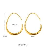 1 Pair Basic Simple Style Geometric 304 Stainless Steel 18K Gold Plated Ear Studs main image 2