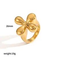 IG Style Exaggerated Irregular Geometric 304 Stainless Steel 18K Gold Plated Women's Rings main image 5