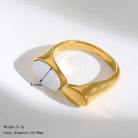 Casual Simple Style Artistic Irregular Geometric 304 Stainless Steel Enamel Inlay Acrylic 18K Gold Plated Women's Open Rings sku image 3