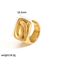 IG Style Exaggerated Irregular Geometric 304 Stainless Steel 18K Gold Plated Women's Rings sku image 6