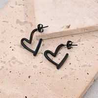 1 Pair/Package Casual Modern Style Simple Style Heart Shape Handmade Polishing Plating 304 Stainless Steel 18K Gold Plated Plating Color Rose Gold Plated Ear Studs main image 6