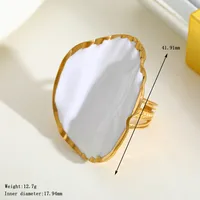 Casual Simple Style Artistic Irregular Geometric Flower 304 Stainless Steel Enamel 18K Gold Plated Women's Open Rings sku image 1