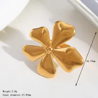 Casual Simple Style Artistic Irregular Geometric Flower 304 Stainless Steel Enamel 18K Gold Plated Women's Open Rings sku image 2